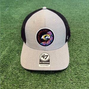 Los Angeles Rams Hat '47 Super Bowl LVI Bound Aperture Trucker Adjustable Gray